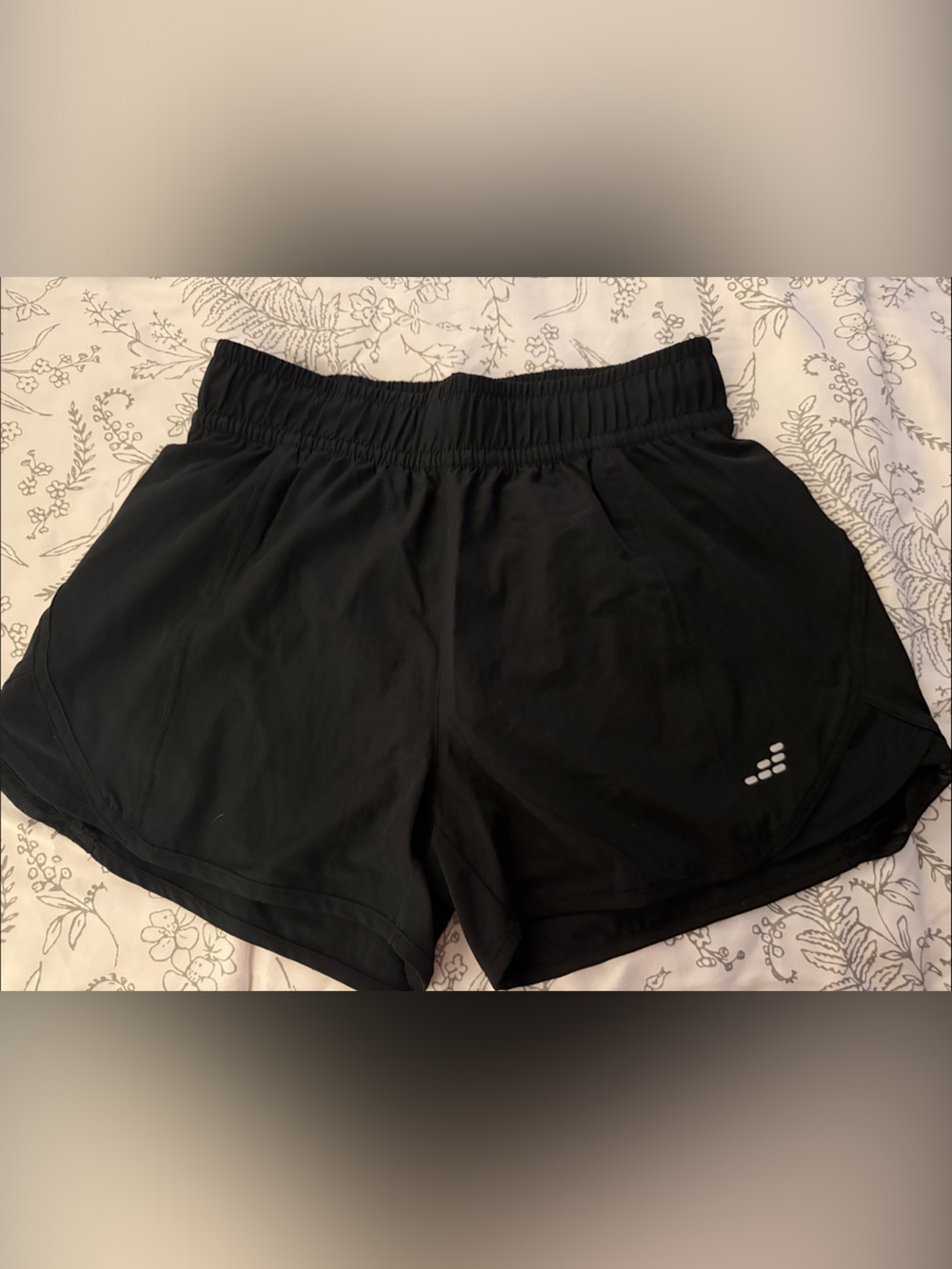 Women's Black Athletic Running Shorts with Elastic Waistband